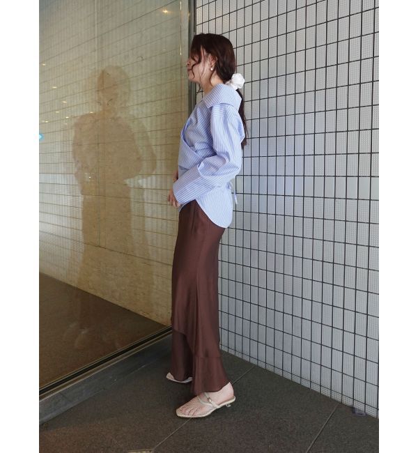 LAGUNAMOON「アシンメトリーカラーカシュクールシャツ」|シャツ・ブラウス|