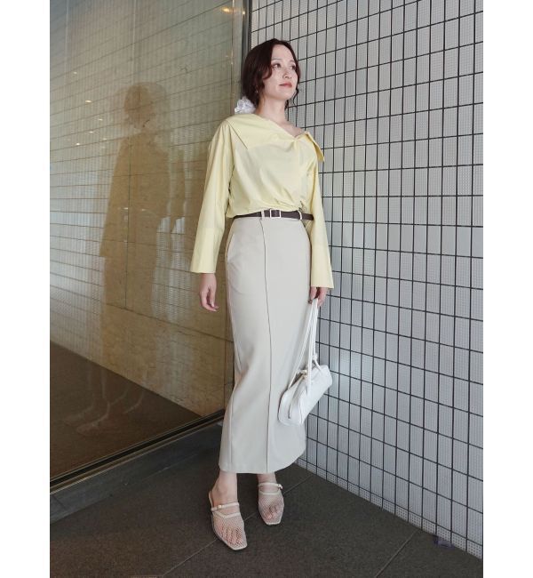 LAGUNAMOON「アシンメトリーカラーカシュクールシャツ」|シャツ・ブラウス|