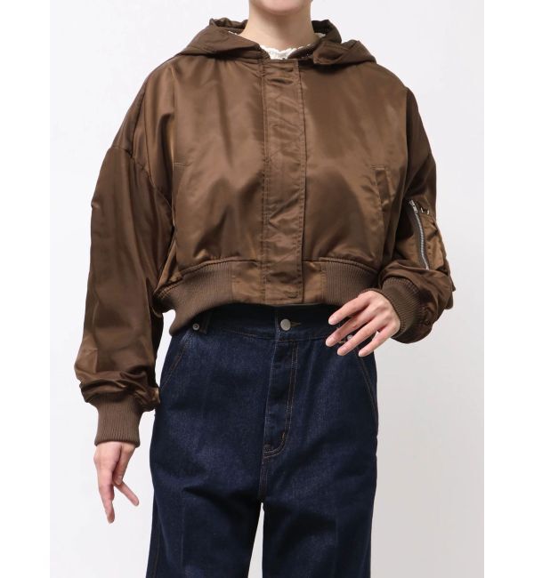 LAGUNAMOON「ショートMA-1」|ブルゾン・スタジャン|ブラウン