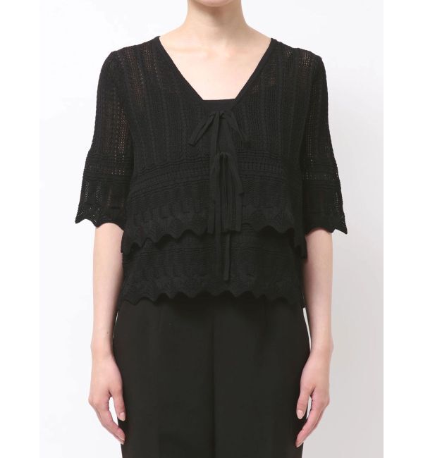 LAGUNAMOON「スカラップヘムレースニットアンサンブル」|ニット・セーター|