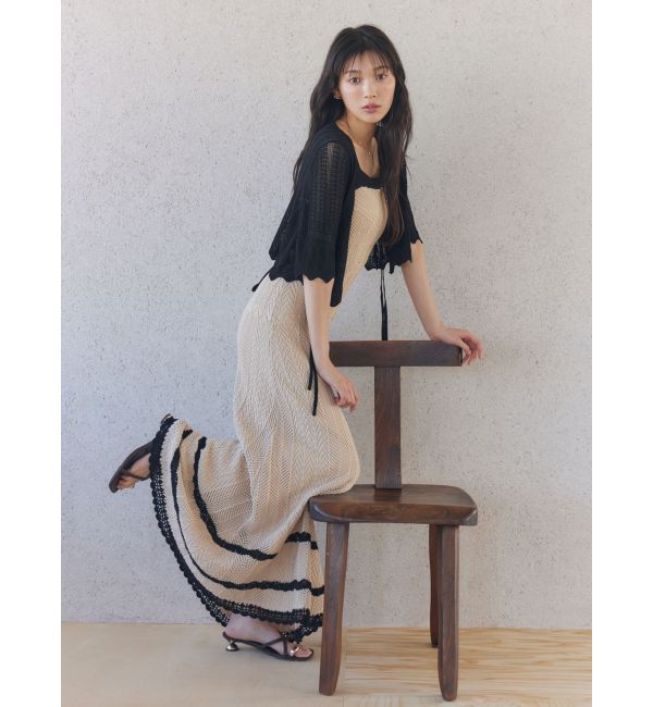 LAGUNAMOON「スカラップヘムレースニットアンサンブル」|ニット・セーター|