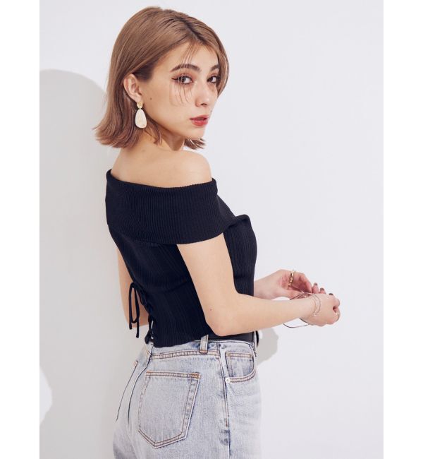 EVRIS「オフショルリブニットトップス」|ニット・セーター|