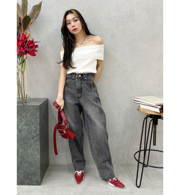 EVRIS「オフショルリブニットトップス」|ニット・セーター|