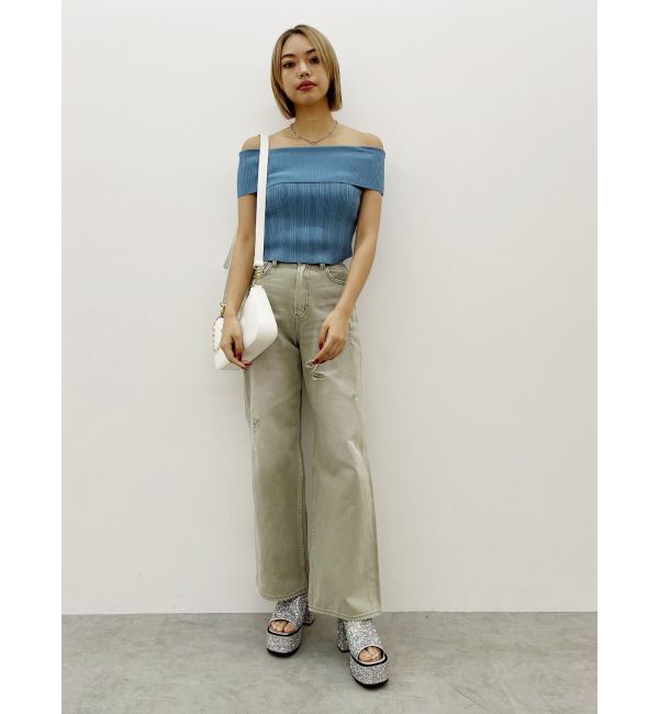 EVRIS「オフショルリブニットトップス」|ニット・セーター|