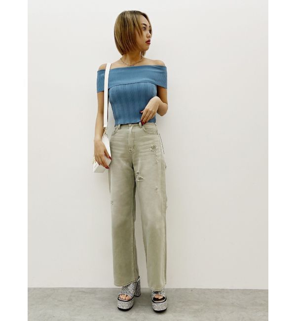 EVRIS「オフショルリブニットトップス」|ニット・セーター|