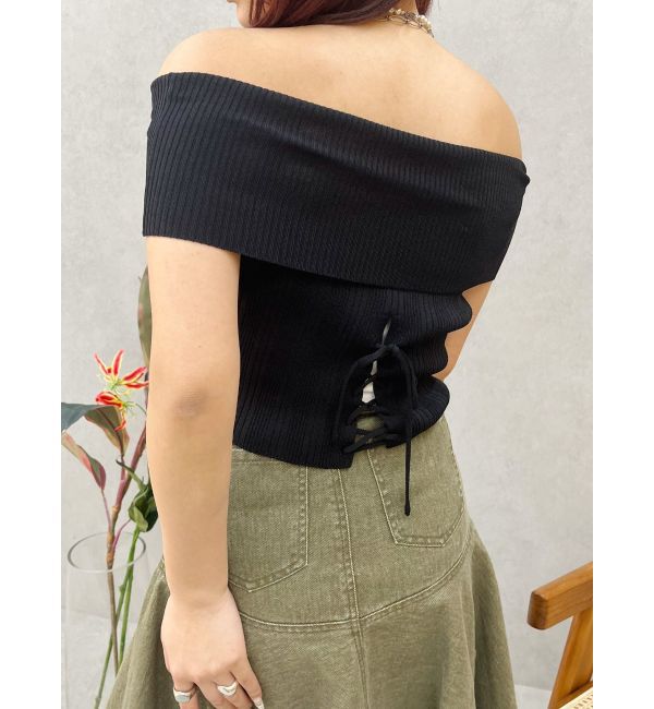 EVRIS「オフショルリブニットトップス」|ニット・セーター|