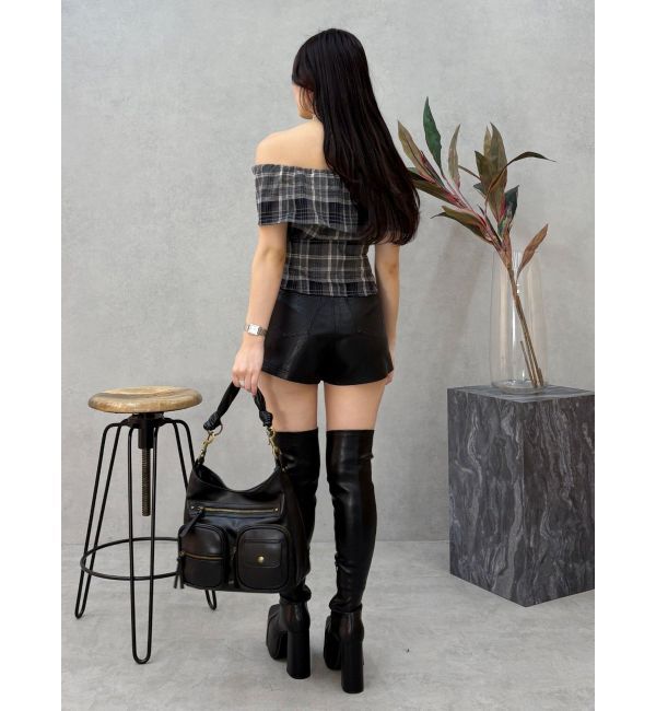 EVRIS「チェックオフショルブラウス」|シャツ・ブラウス|