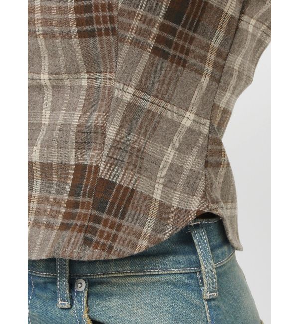 EVRIS「チェックオフショルブラウス」|シャツ・ブラウス|