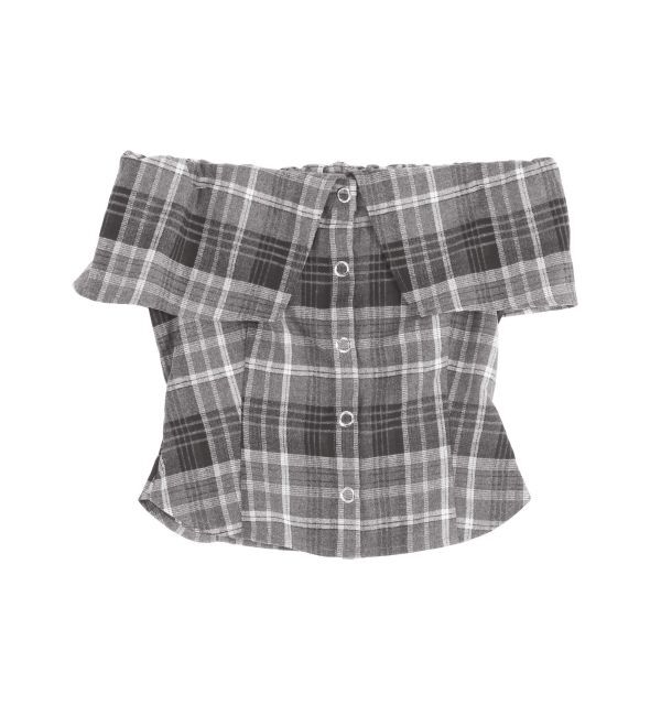 EVRIS「チェックオフショルブラウス」|シャツ・ブラウス|