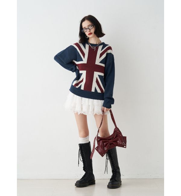 jouetie「UnionJackジャガードルーズニット」|ニット・セーター|