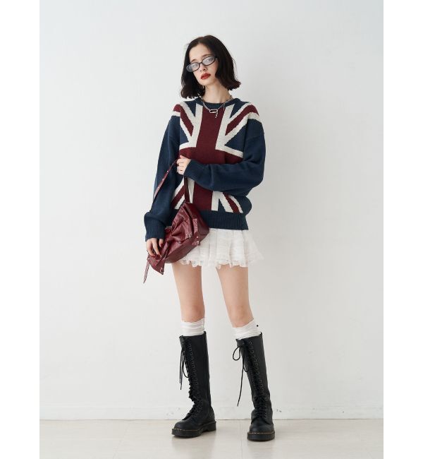 jouetie「UnionJackジャガードルーズニット」|ニット・セーター|