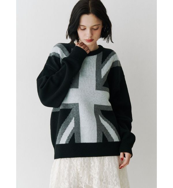jouetie「UnionJackジャガードルーズニット」|ニット・セーター|