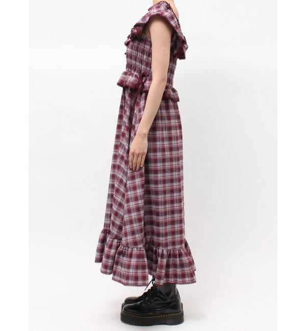 jouetie「ノースリチェックフリルロングワンピース」|ワンピース|
