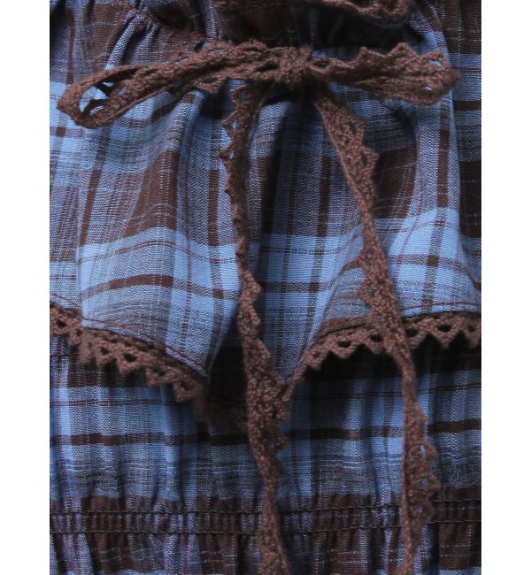 jouetie「ノースリチェックフリルロングワンピース」|ワンピース|