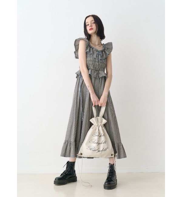 jouetie「ノースリチェックフリルロングワンピース」|ワンピース|