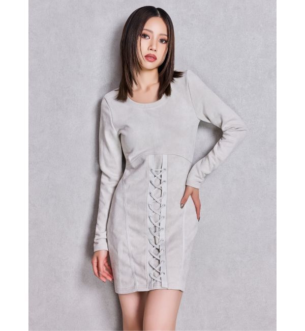 GYDA「フロントレースアップタイトミニワンピース」|ワンピース|