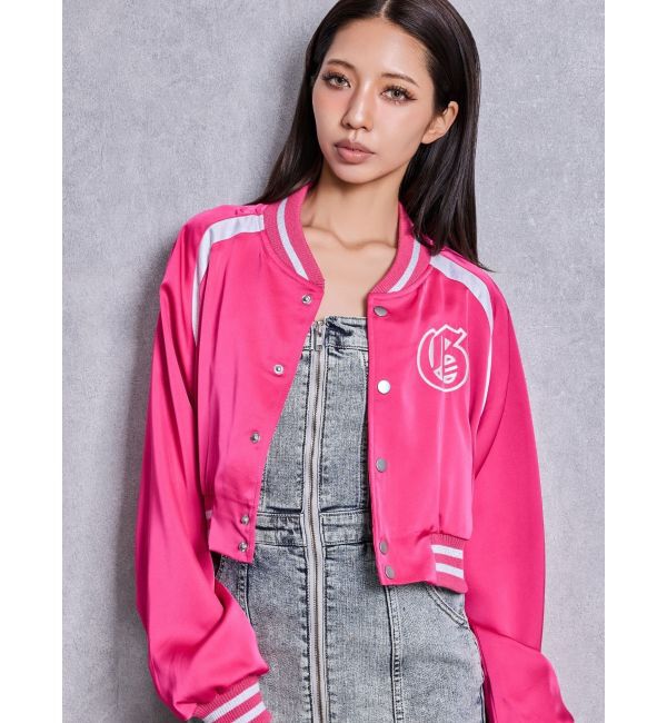 GYDA「BACK GYDA logo Shortブルゾン」|ブルゾン・スタジャン|ピンク