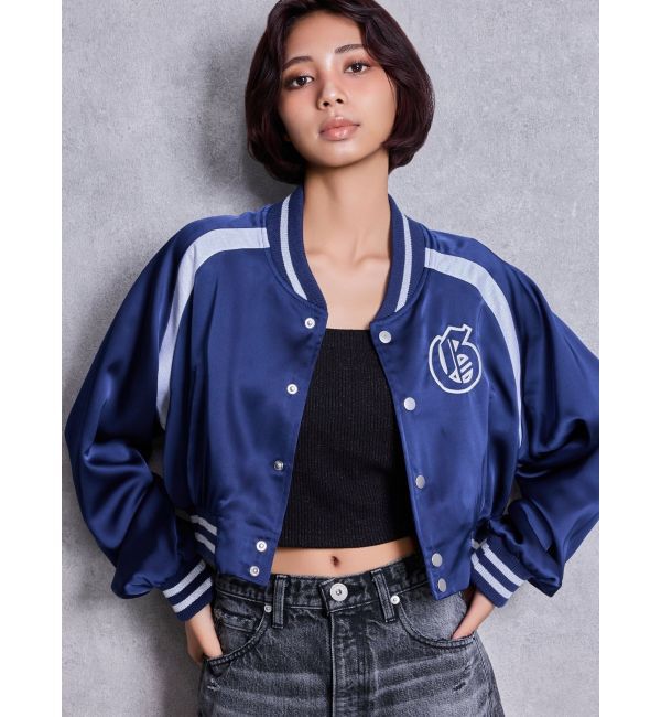 GYDA「BACK GYDA logo Shortブルゾン」|ブルゾン・スタジャン|ネイビー