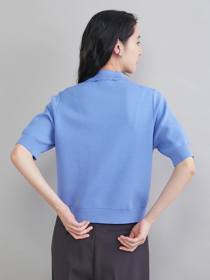 Mila Owen「【ウォッシャブル】【UVカット】スカラップレース衿ニットプルオーバー」|ニット・セーター|