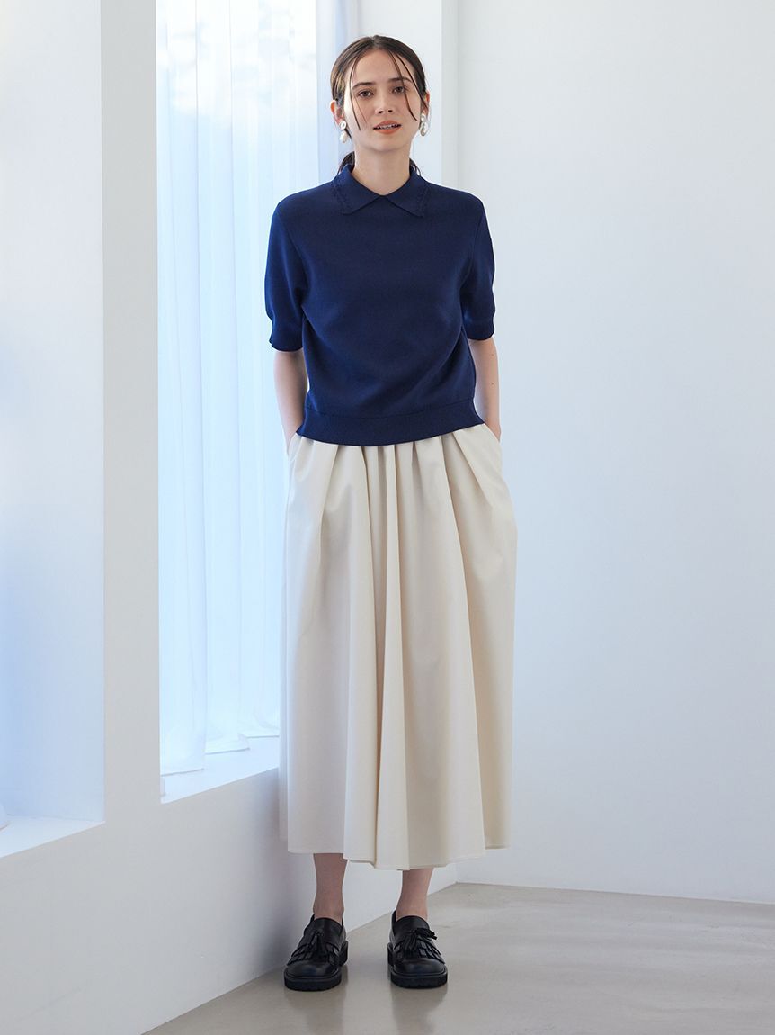 Mila Owen「【ウォッシャブル】【UVカット】スカラップレース衿ニットプルオーバー」|ニット・セーター|