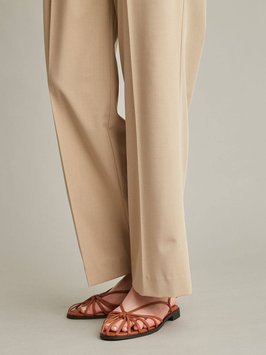 Mila Owen「【ウォッシャブル】肩リボンブラウスセミワイドパンツSET UP」|ワンピース|