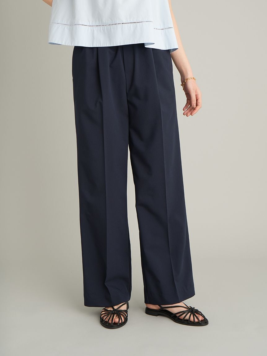 Mila Owen「【ウォッシャブル】肩リボンブラウスセミワイドパンツSET UP」|ワンピース|