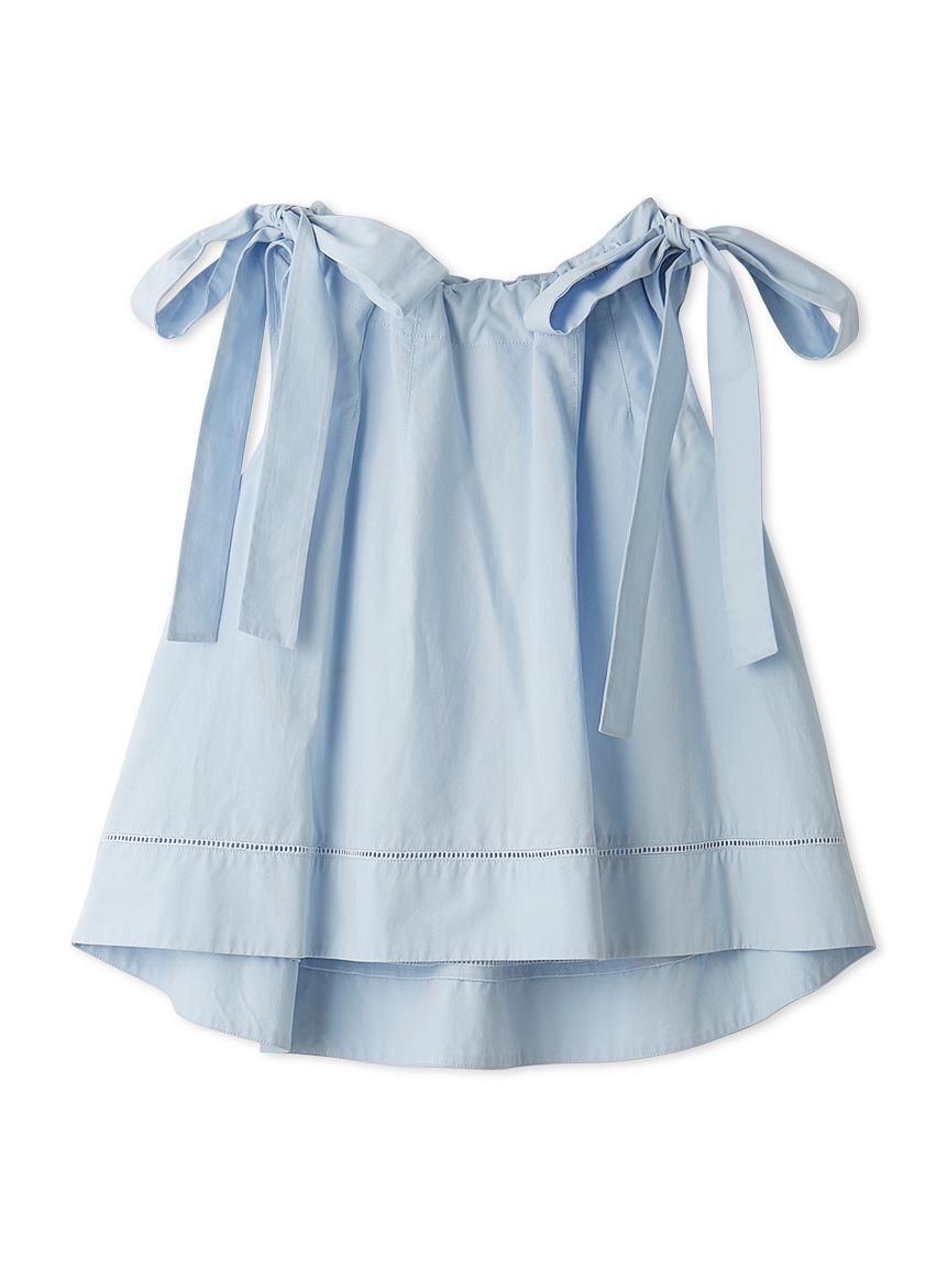 Mila Owen「【ウォッシャブル】肩リボンブラウスセミワイドパンツSET UP」|ワンピース|