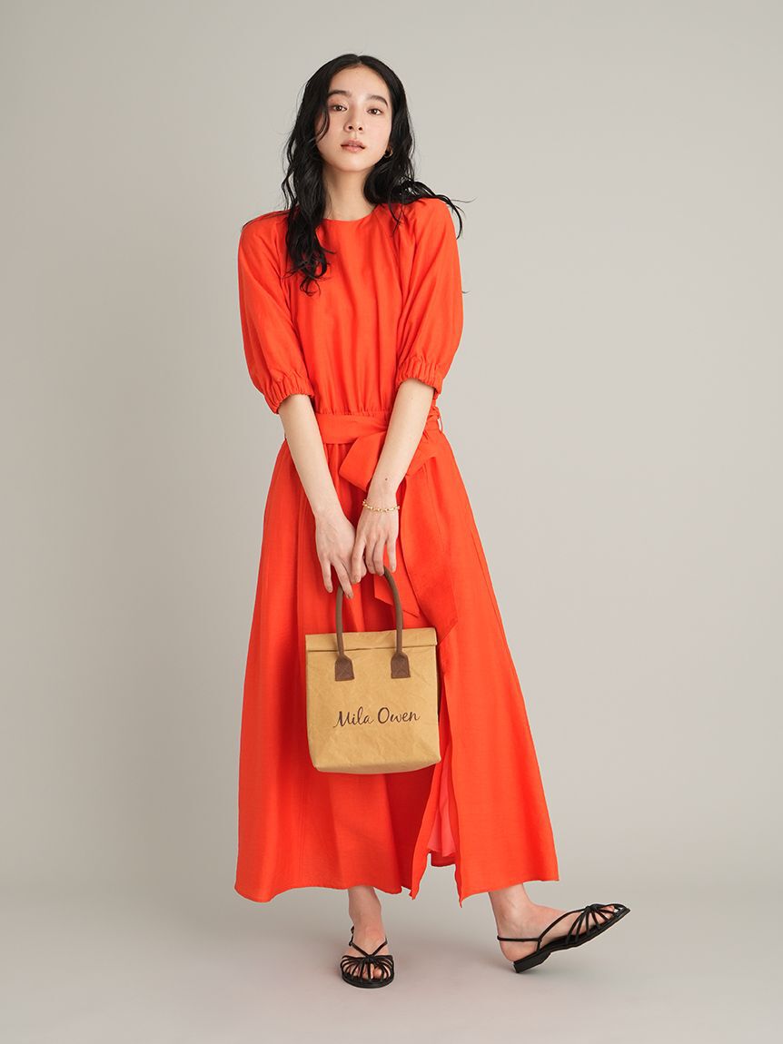 Mila Owen「【ウォッシャブル】パフスリーブブラウジングワンピース」|ワンピース|