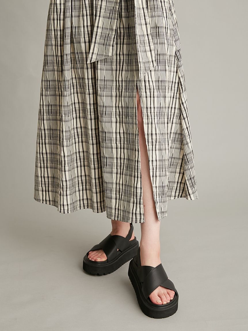 Mila Owen「【ウォッシャブル】パフスリーブブラウジングワンピース」|ワンピース|