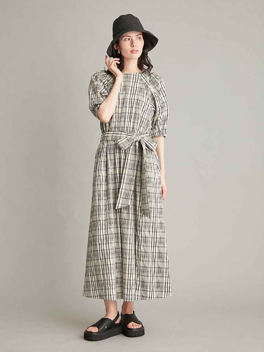 Mila Owen「【ウォッシャブル】パフスリーブブラウジングワンピース」|ワンピース|