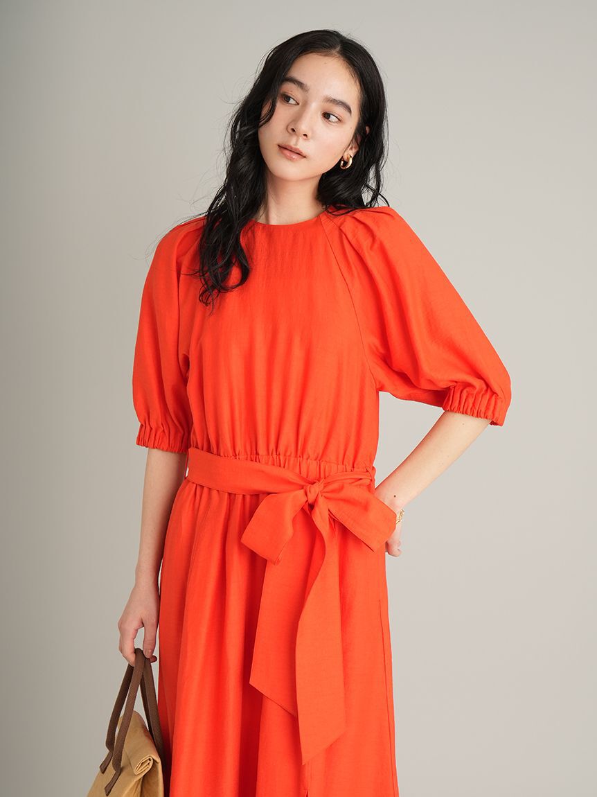 Mila Owen「【ウォッシャブル】パフスリーブブラウジングワンピース」|ワンピース|