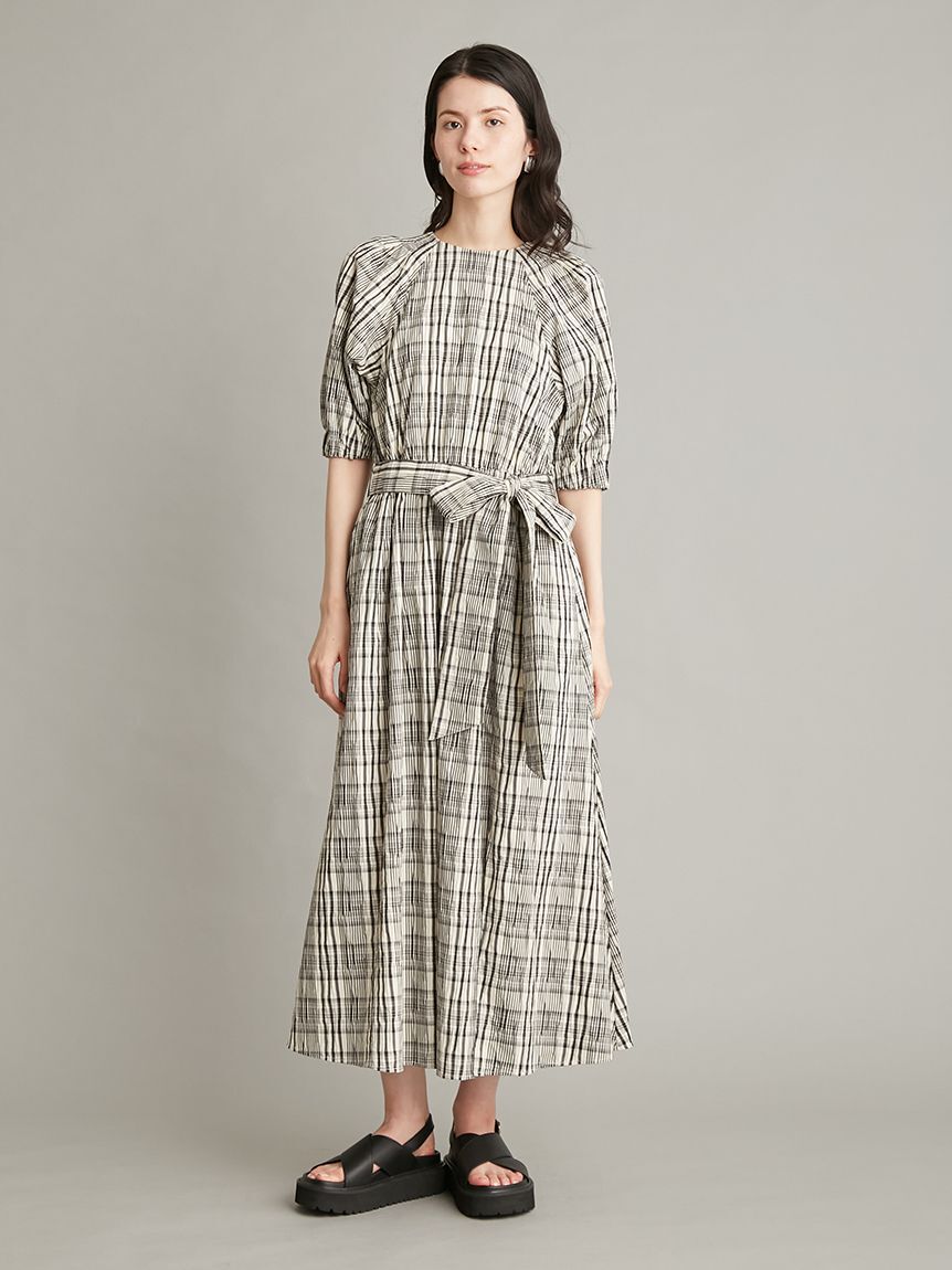 Mila Owen「【ウォッシャブル】パフスリーブブラウジングワンピース」|ワンピース|CHECK