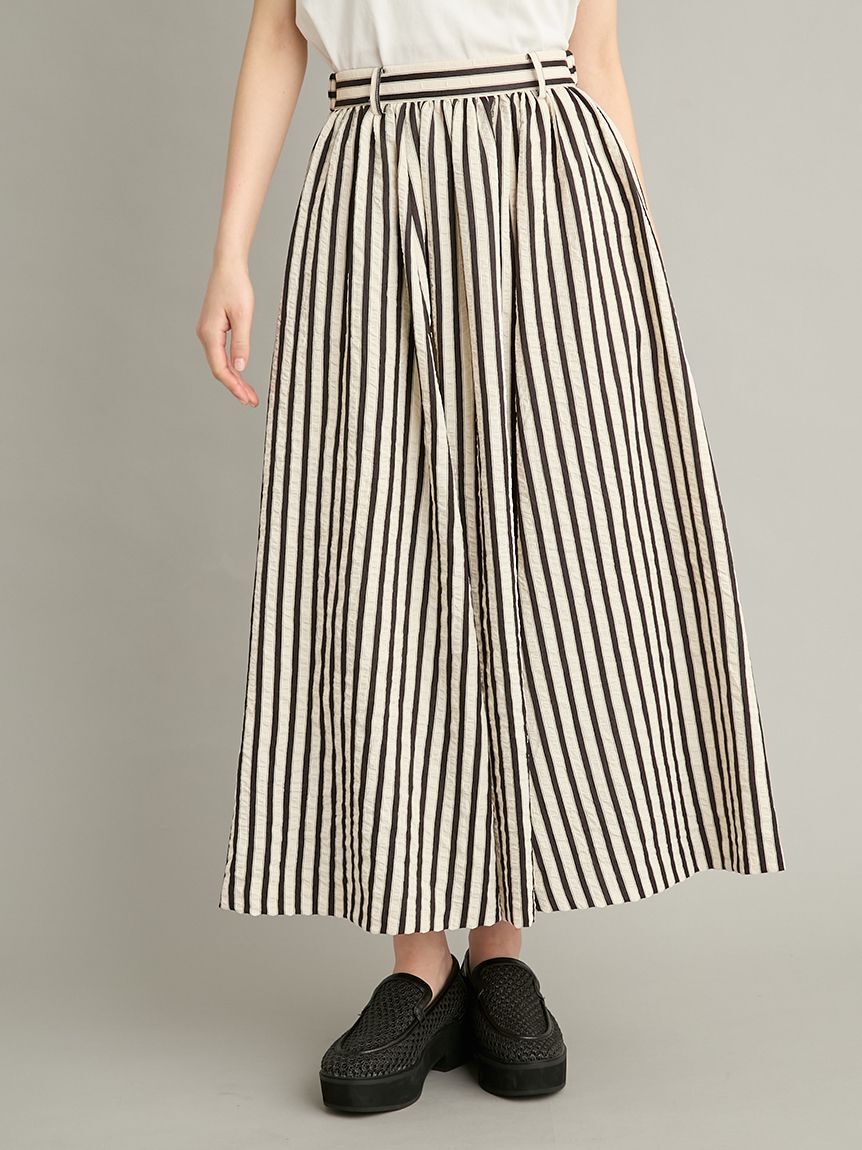 Mila Owen「【ウォッシャブル】サッカーストライプボリュームスカート」|スカート|