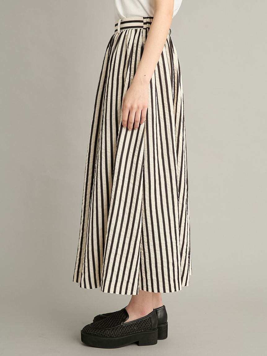 Mila Owen「【ウォッシャブル】サッカーストライプボリュームスカート」|スカート|