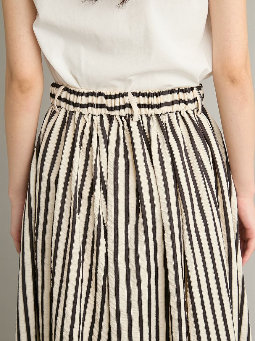 Mila Owen「【ウォッシャブル】サッカーストライプボリュームスカート」|スカート|