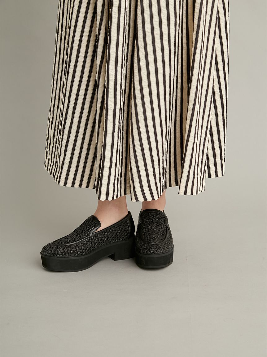 Mila Owen「【ウォッシャブル】サッカーストライプボリュームスカート」|スカート|