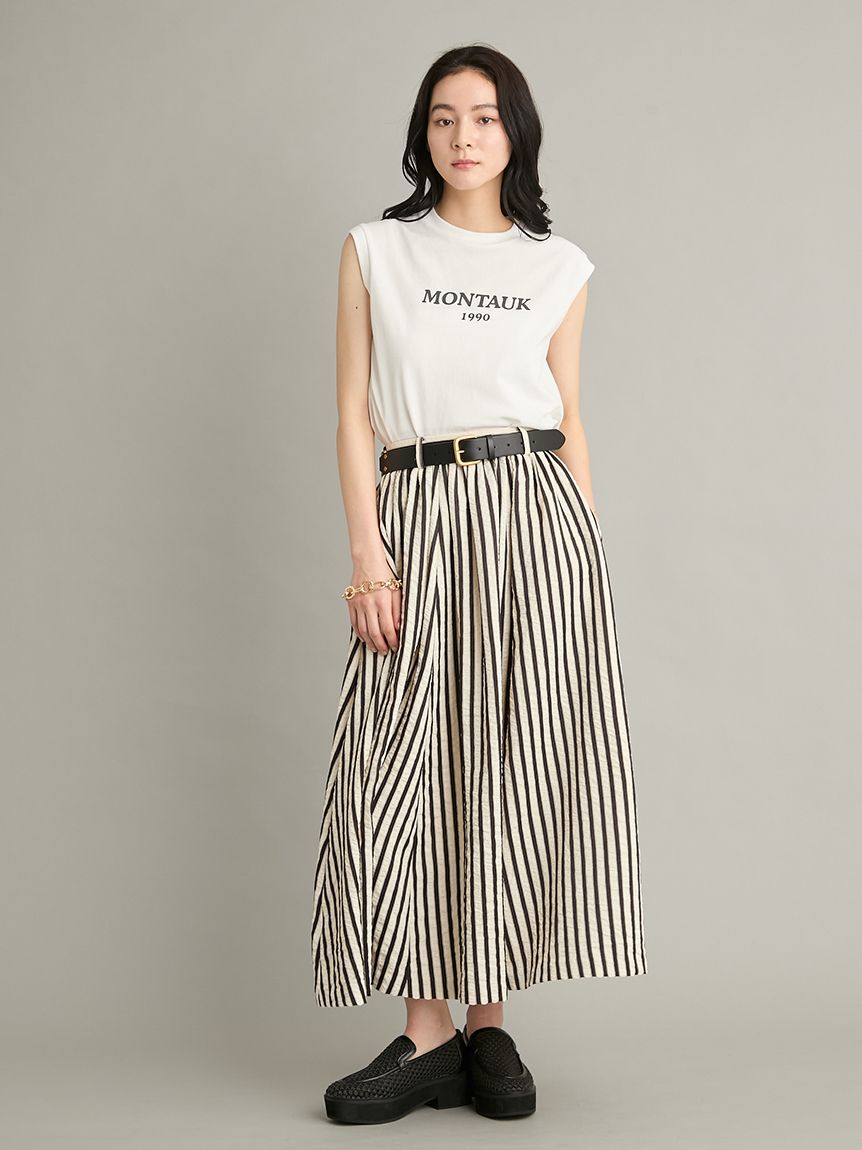 Mila Owen「【ウォッシャブル】サッカーストライプボリュームスカート」|スカート|