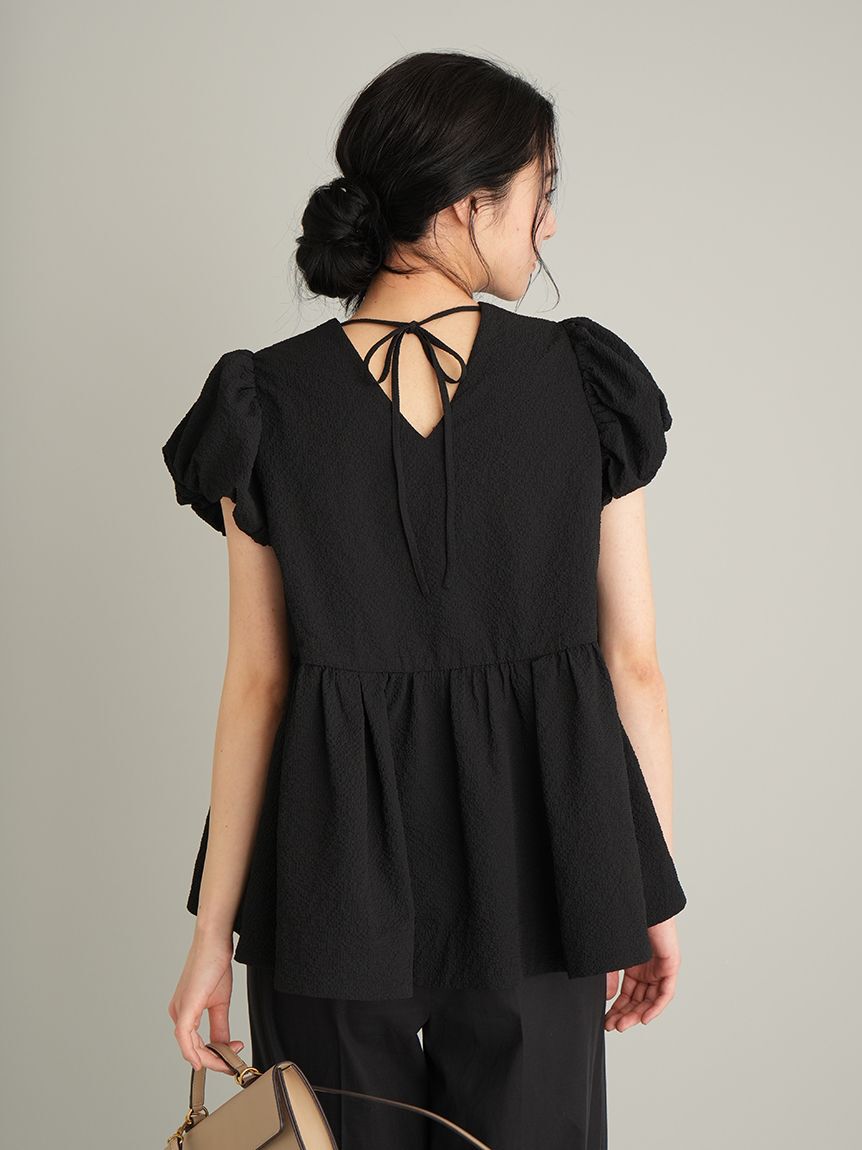 Mila Owen「パフスリーブペプラムチュニックトップス」|チュニック|