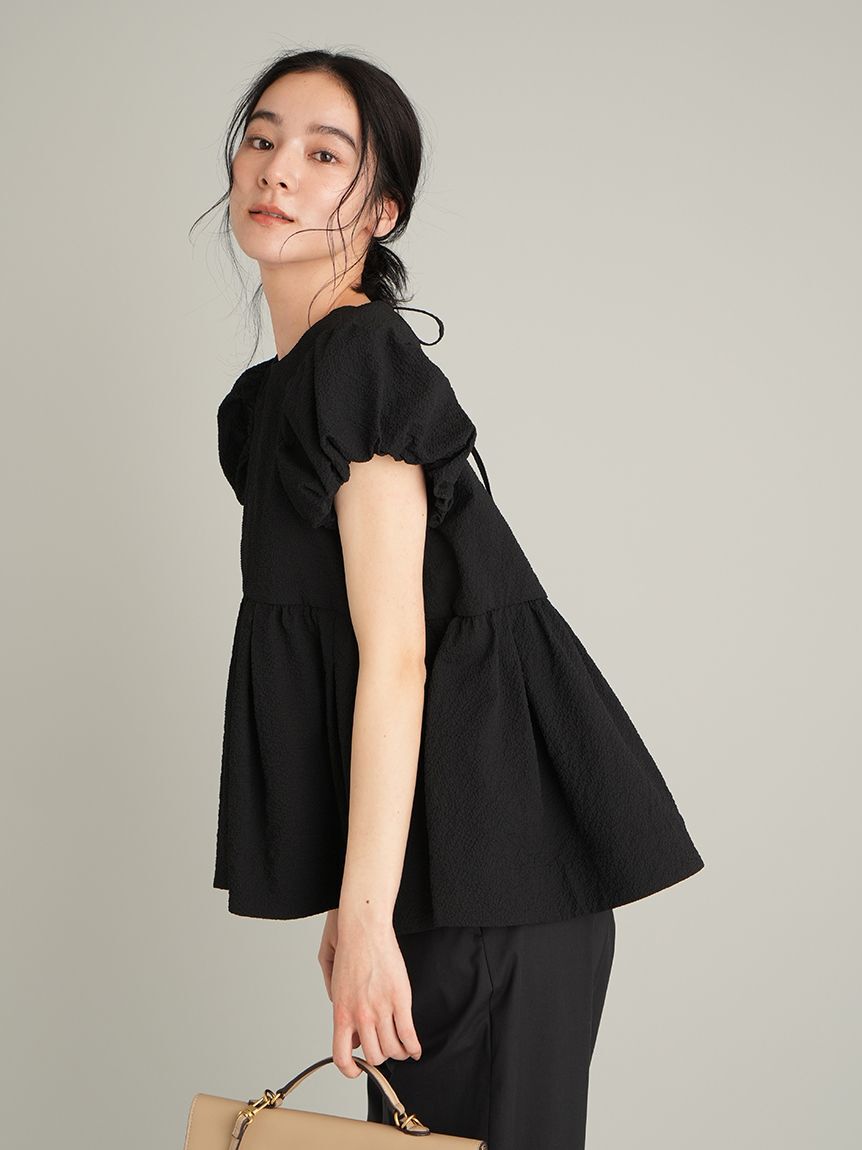 Mila Owen「パフスリーブペプラムチュニックトップス」|チュニック|