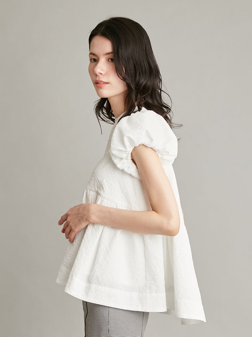 Mila Owen「パフスリーブペプラムチュニックトップス」|チュニック|