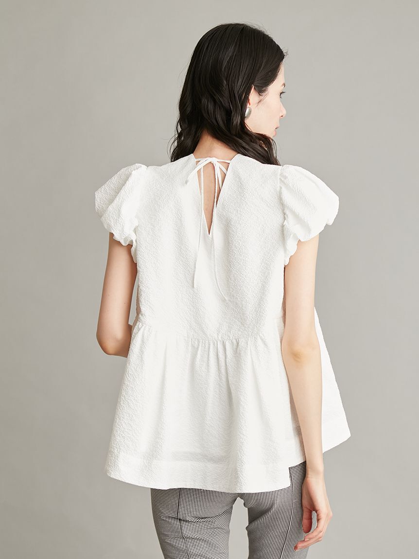 Mila Owen「パフスリーブペプラムチュニックトップス」|チュニック|