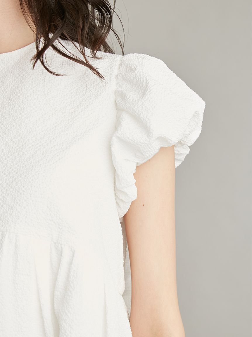 Mila Owen「パフスリーブペプラムチュニックトップス」|チュニック|