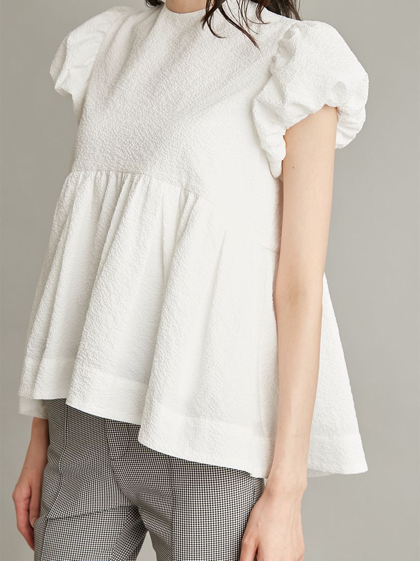 Mila Owen「パフスリーブペプラムチュニックトップス」|チュニック|