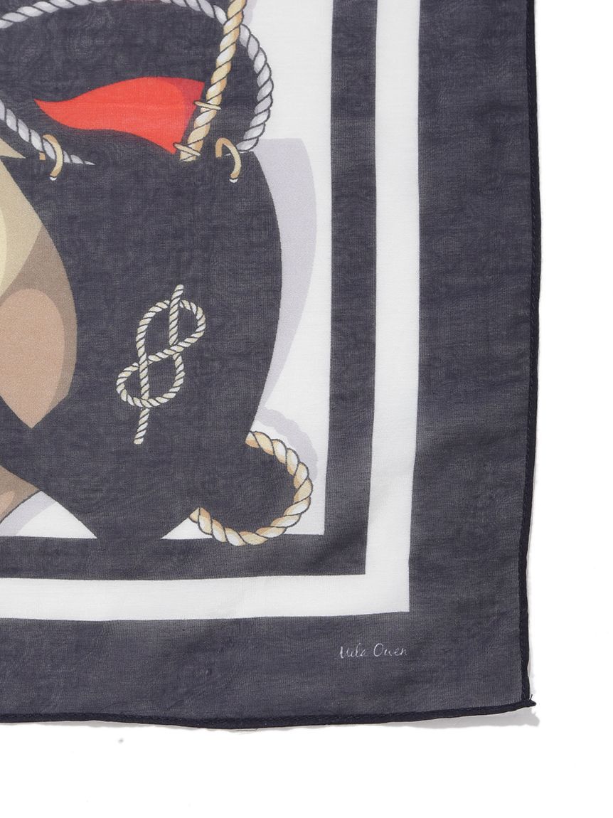 Mila Owen「マリン柄大判スカーフ」|バンダナ・スカーフ|