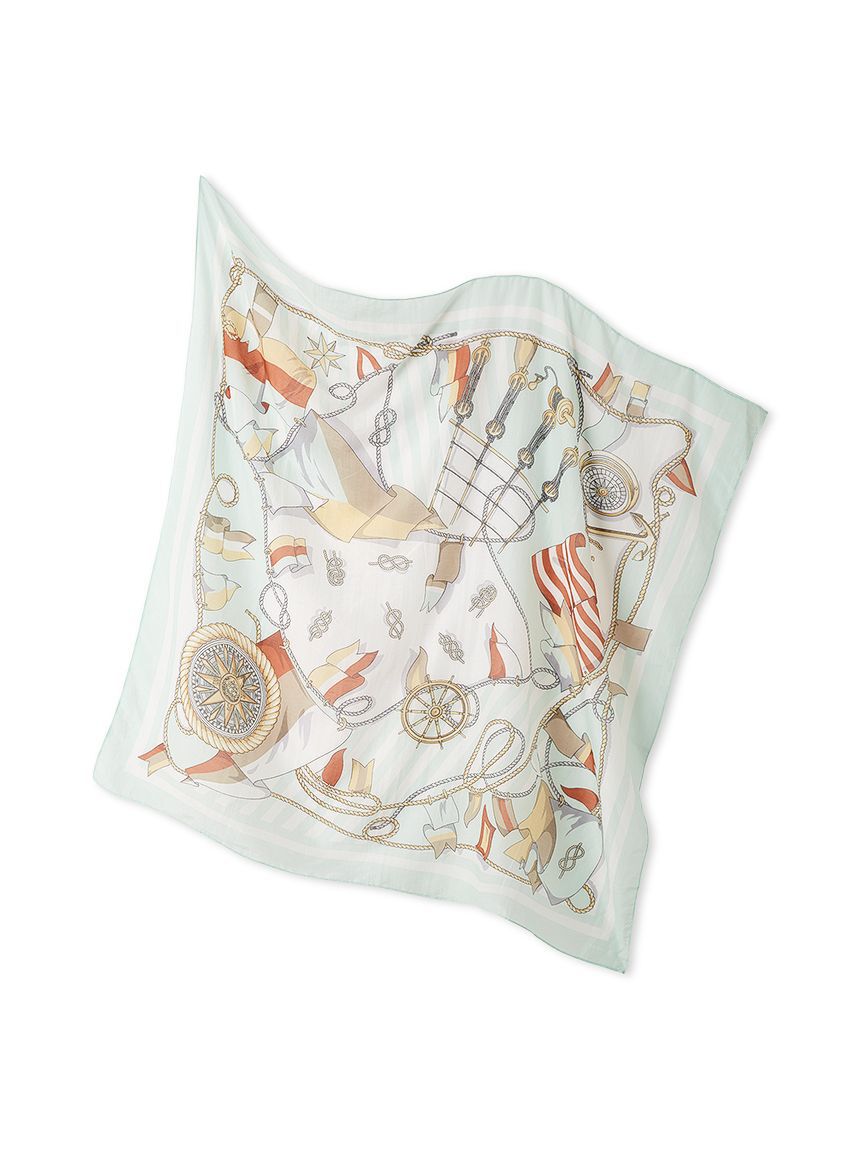 Mila Owen「マリン柄大判スカーフ」|バンダナ・スカーフ|LBLU