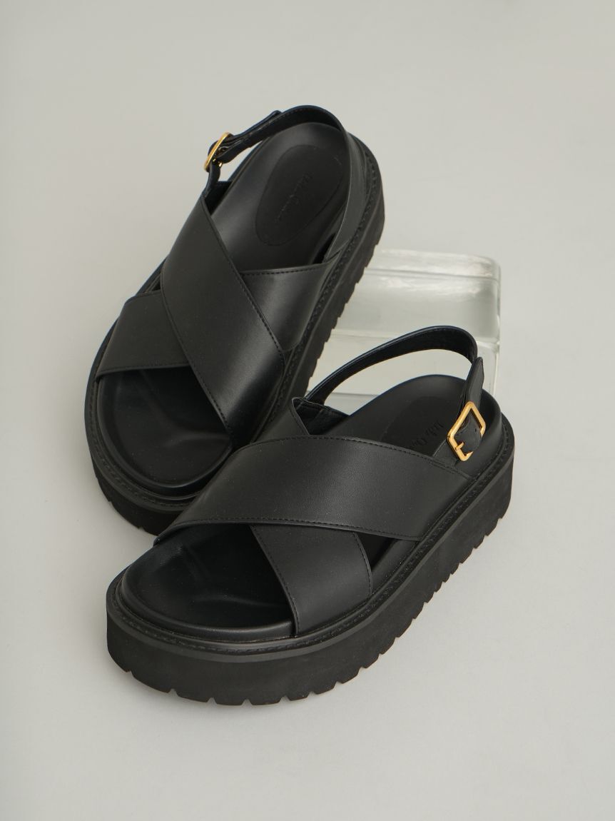 Mila Owen「プラットフォームクロスサンダル」|サンダル|