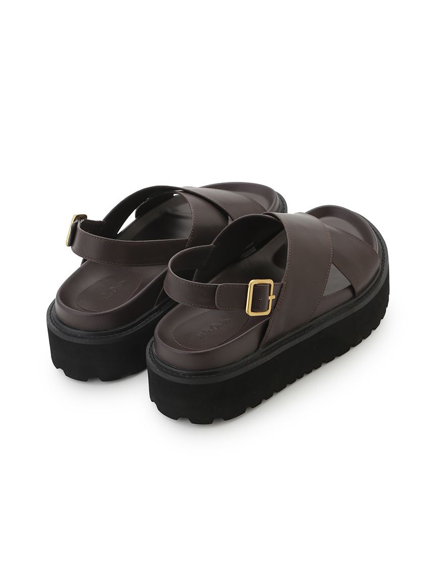 Mila Owen「プラットフォームクロスサンダル」|サンダル|