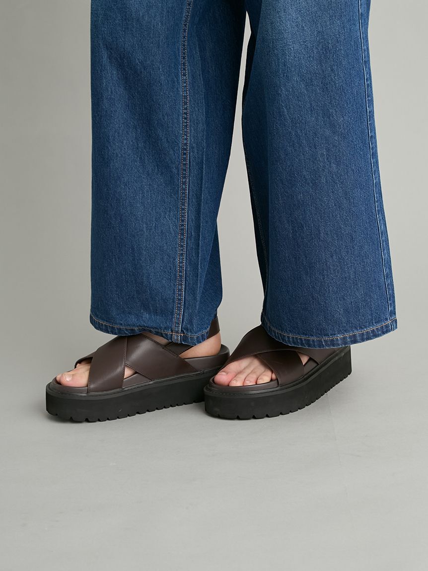 Mila Owen「プラットフォームクロスサンダル」|サンダル|