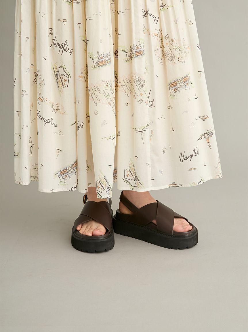 Mila Owen「プラットフォームクロスサンダル」|サンダル|