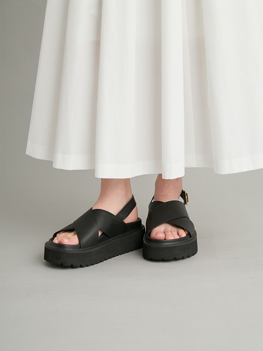 Mila Owen「プラットフォームクロスサンダル」|サンダル|